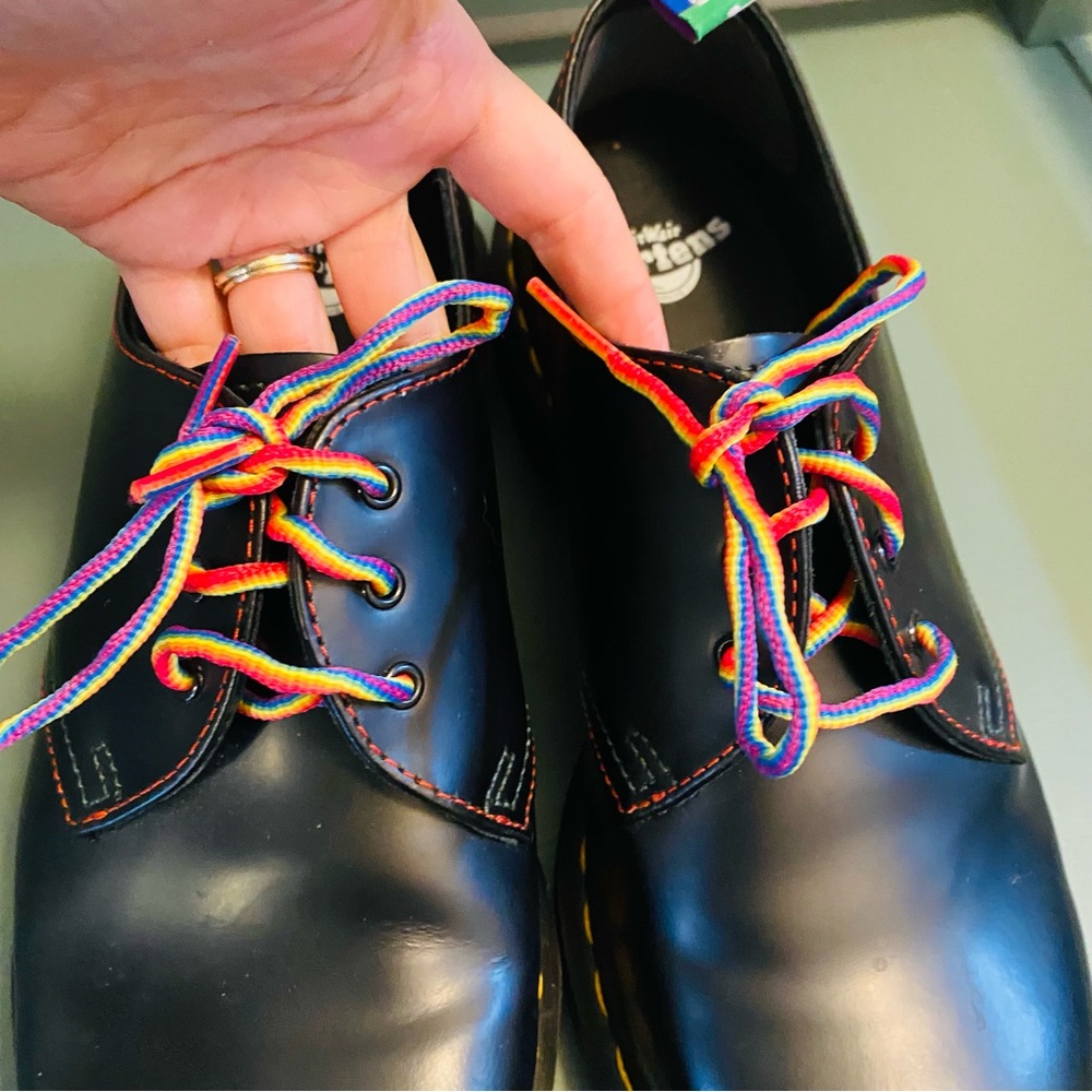 Dr Doc Martens PRIDE 1461 3 Eye Smooth Leather Oxford Shoe US M 9, L 10 - Picture 9 of 14